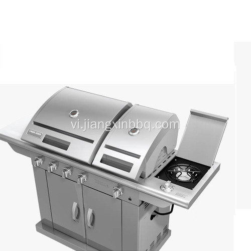 5 đầu đốt bằng thép không gỉ Nature Gas BBQ